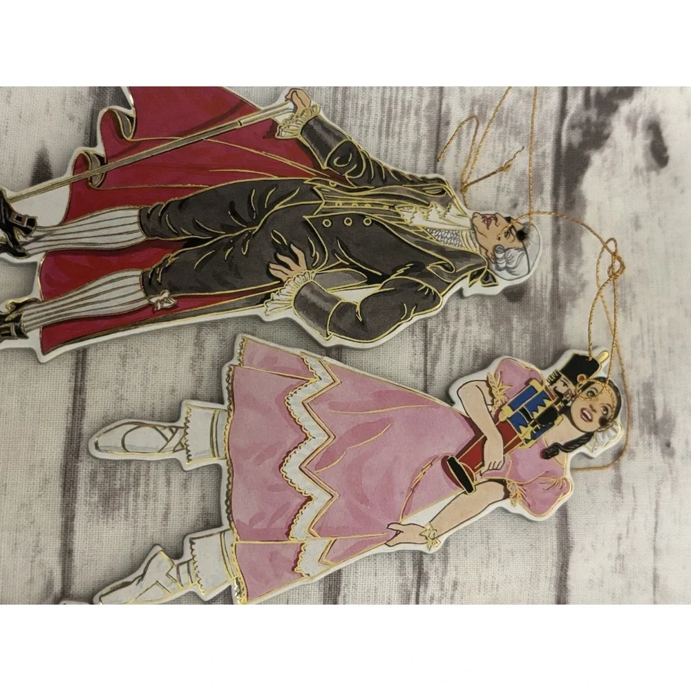 VTG Nutcracker Ballet Cardboard Ornaments Die-Cut Christmas Shackman & Co 1997